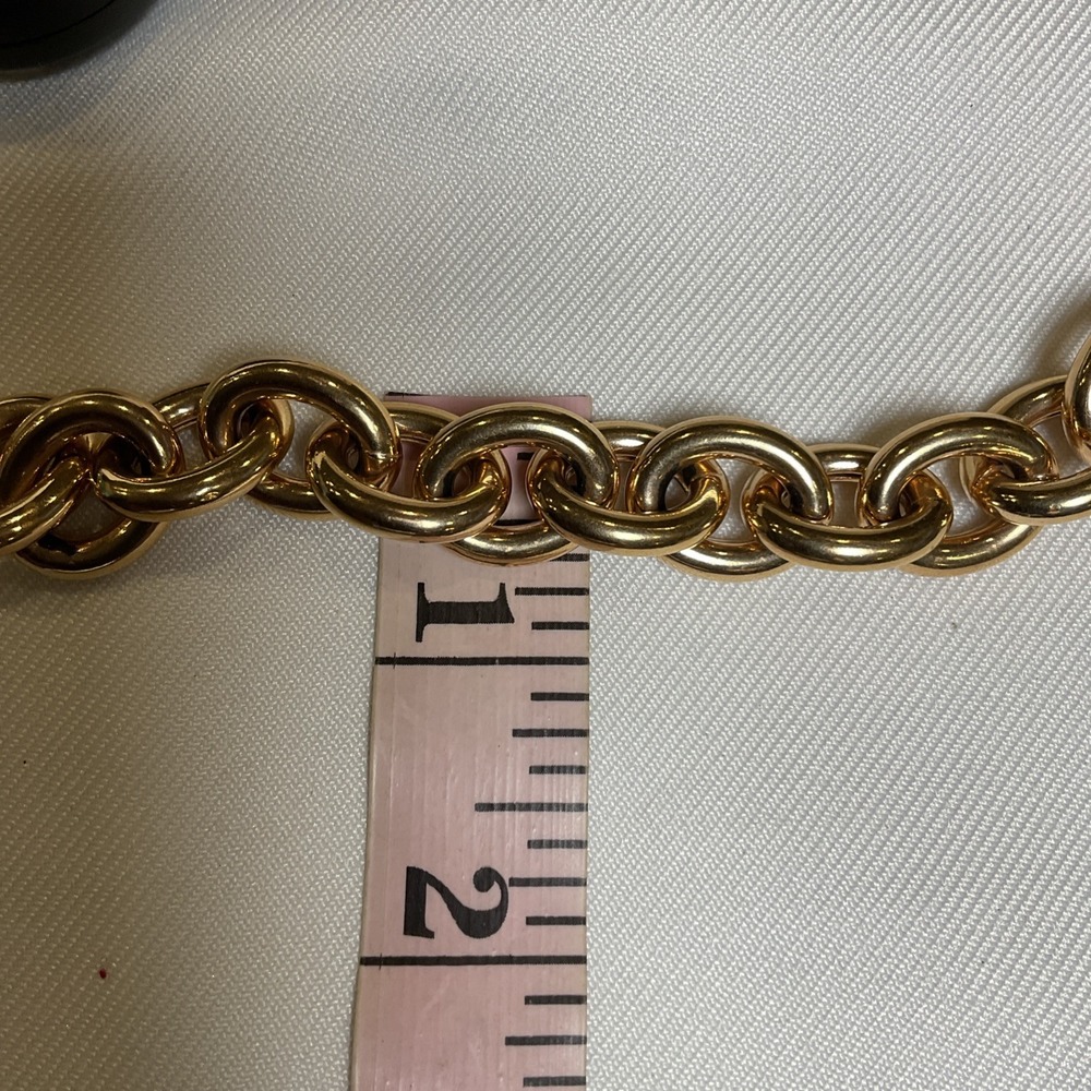 Vtg Bronze Milor Italy Bracelet Oval Rolo Link Magnetic Closure 6.75" - Picture 5 of 8